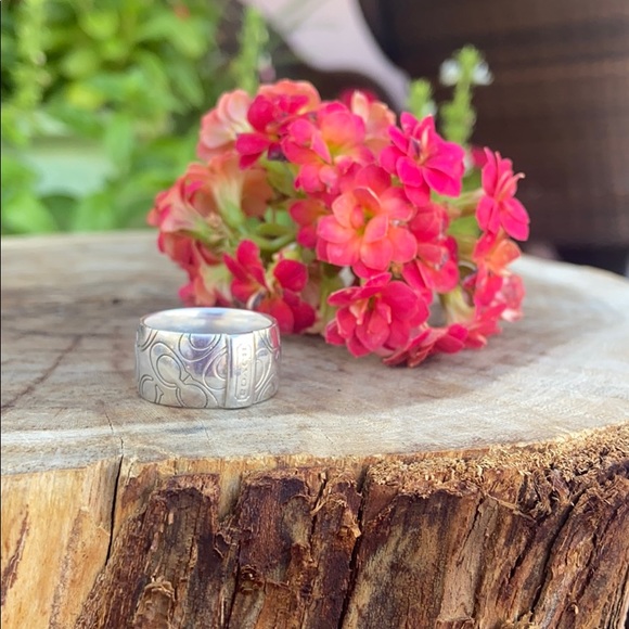 Coach Logo Wide Band Ring Sz 6 - Picture 6 of 9